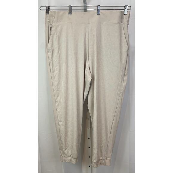 ATHLETA Size 20 Plus Brooklyn Textured Jogger Pants 981251 Leopard Abalone Beige - Picture 1 of 10